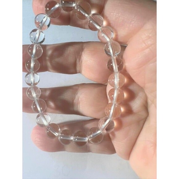 Clear Quartz Beaded Bracelet - 8mm - Stretches - Picture 2 of 4